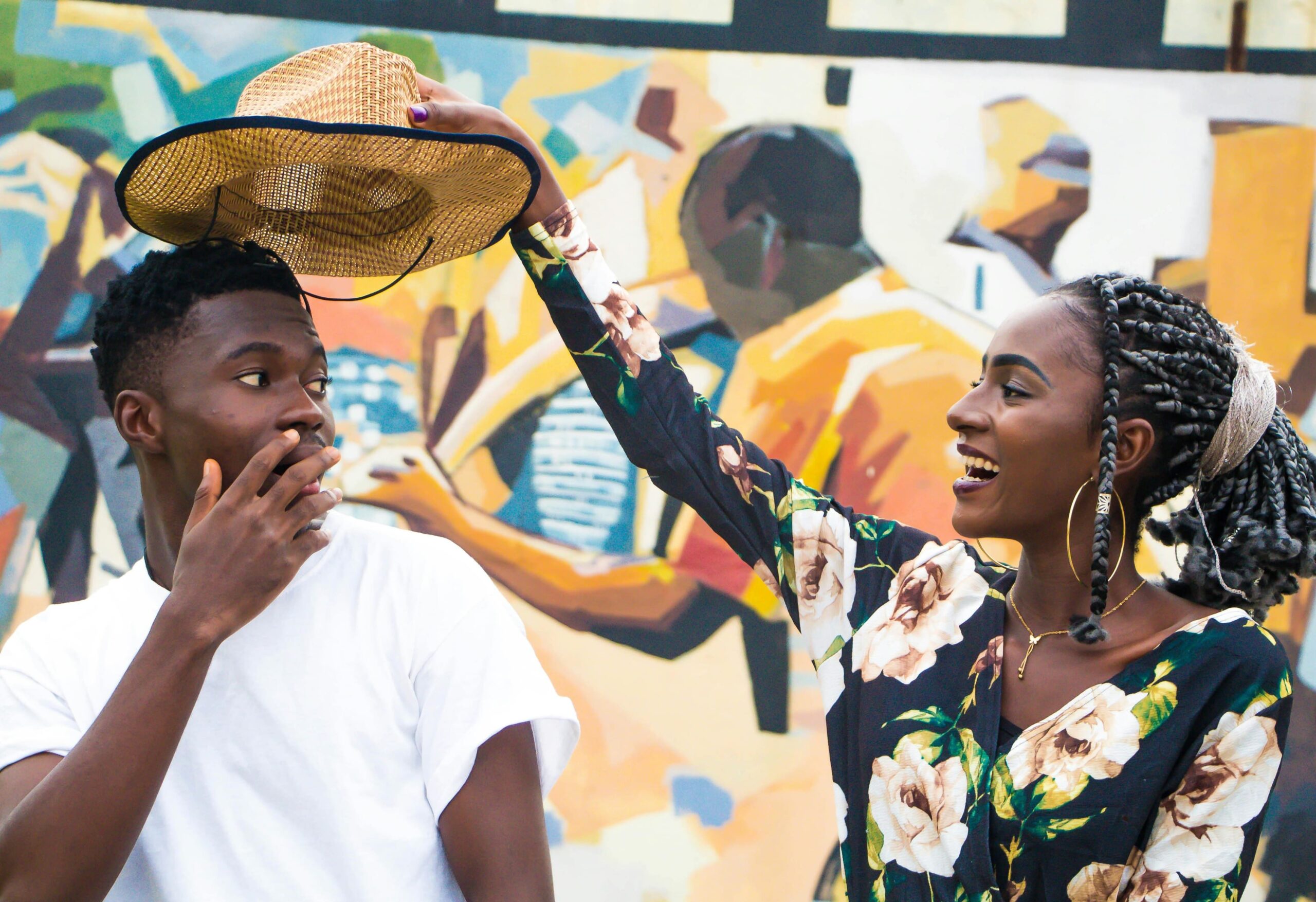 Couple having fun in a celebration